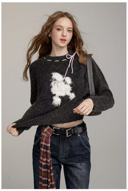 VIA PITTI V24DK291 Fun fluffy puppy sweater