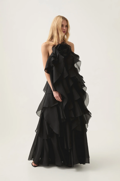 Aje Pandorea Layered Maxi Dress(black)