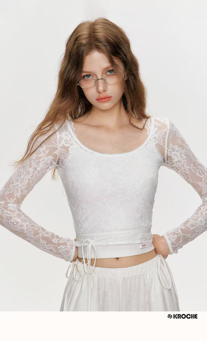 Kroche Pure white lace camisole top