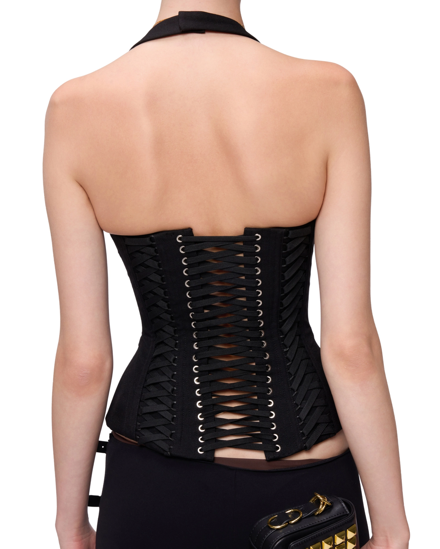 FANCì CLUB [Best Seller] Julia Halterneck Corset Top(3color)