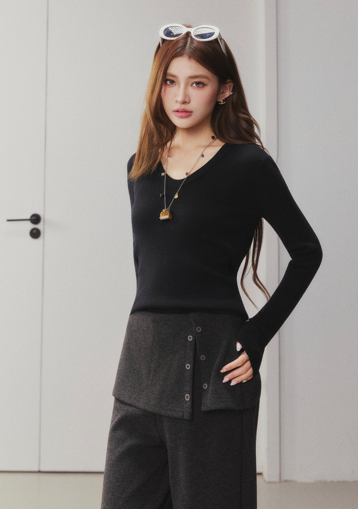 OTEBANBASS Ote260912 U-Neck Base Layer Knit Top