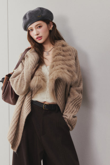 OTEBANBASS Ote260924 Fox Fur Collar Knit Sweater