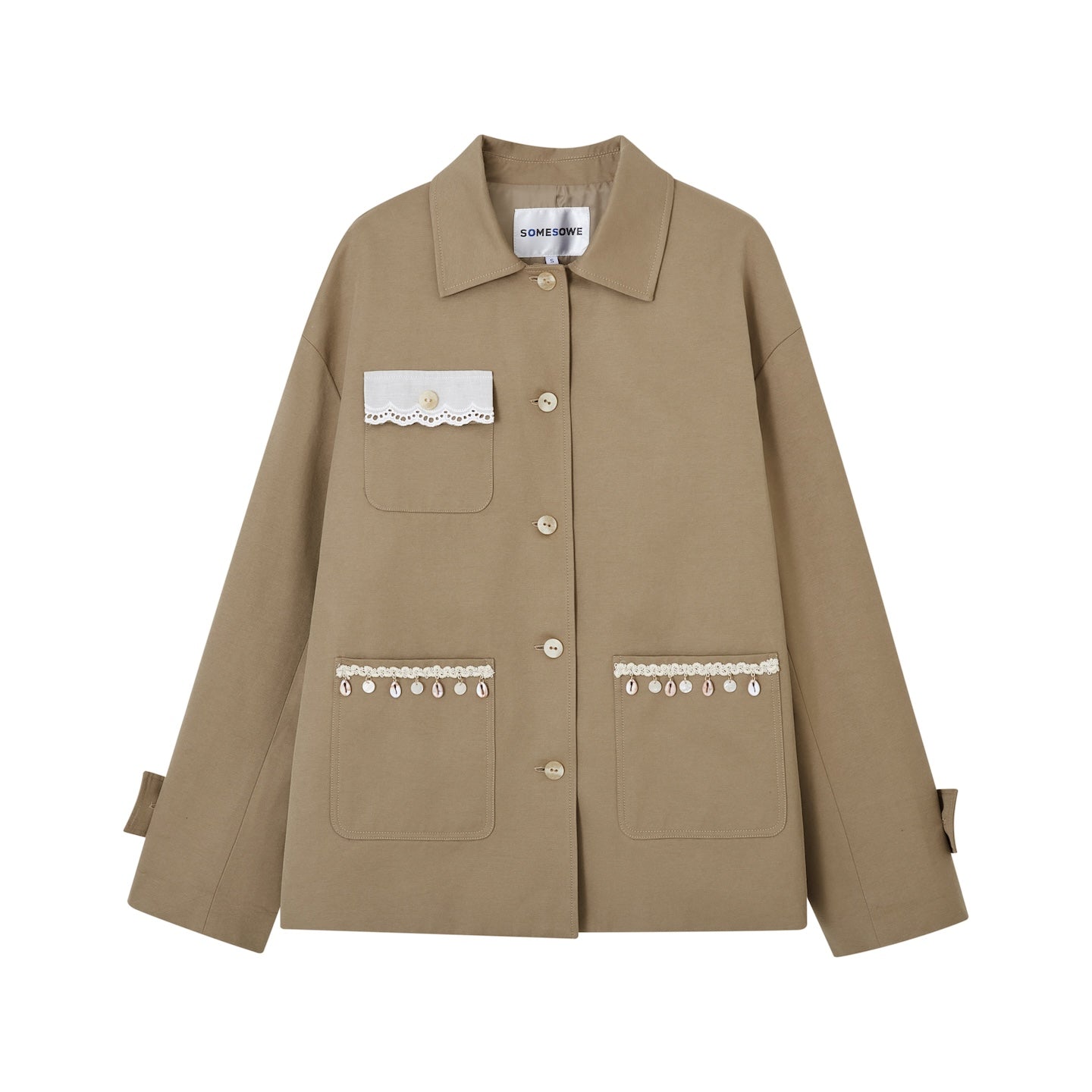 SOMESOWE S2508206 Tassel off shoulder silhouette jacket