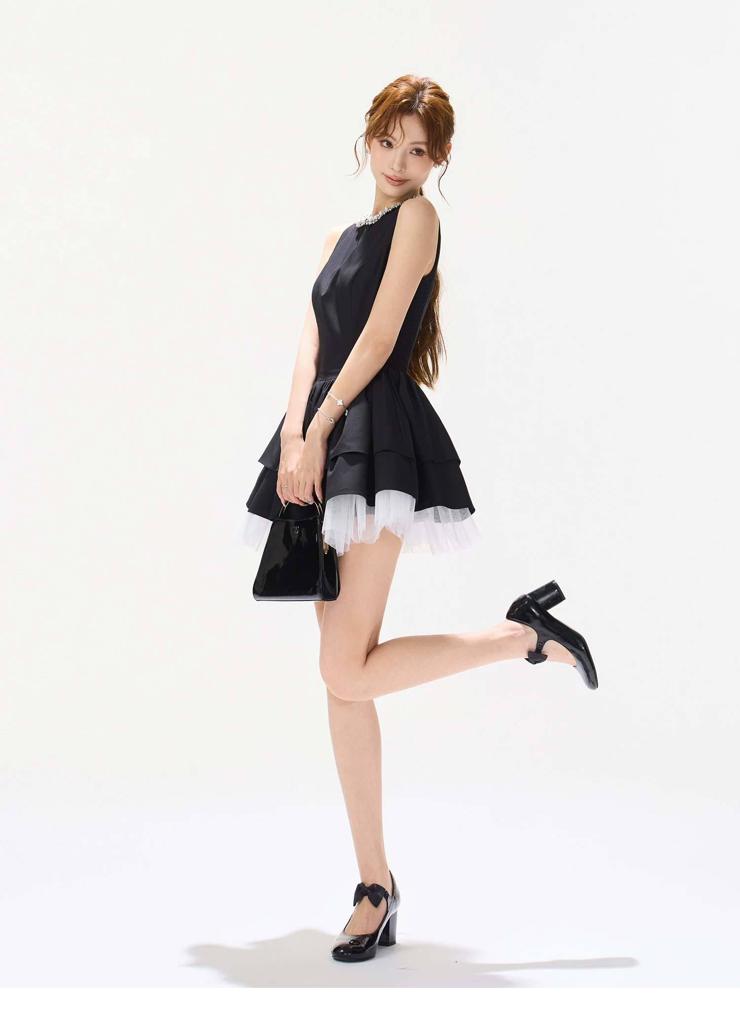 CYNR Jeweled Sleeveless Balloon Dress