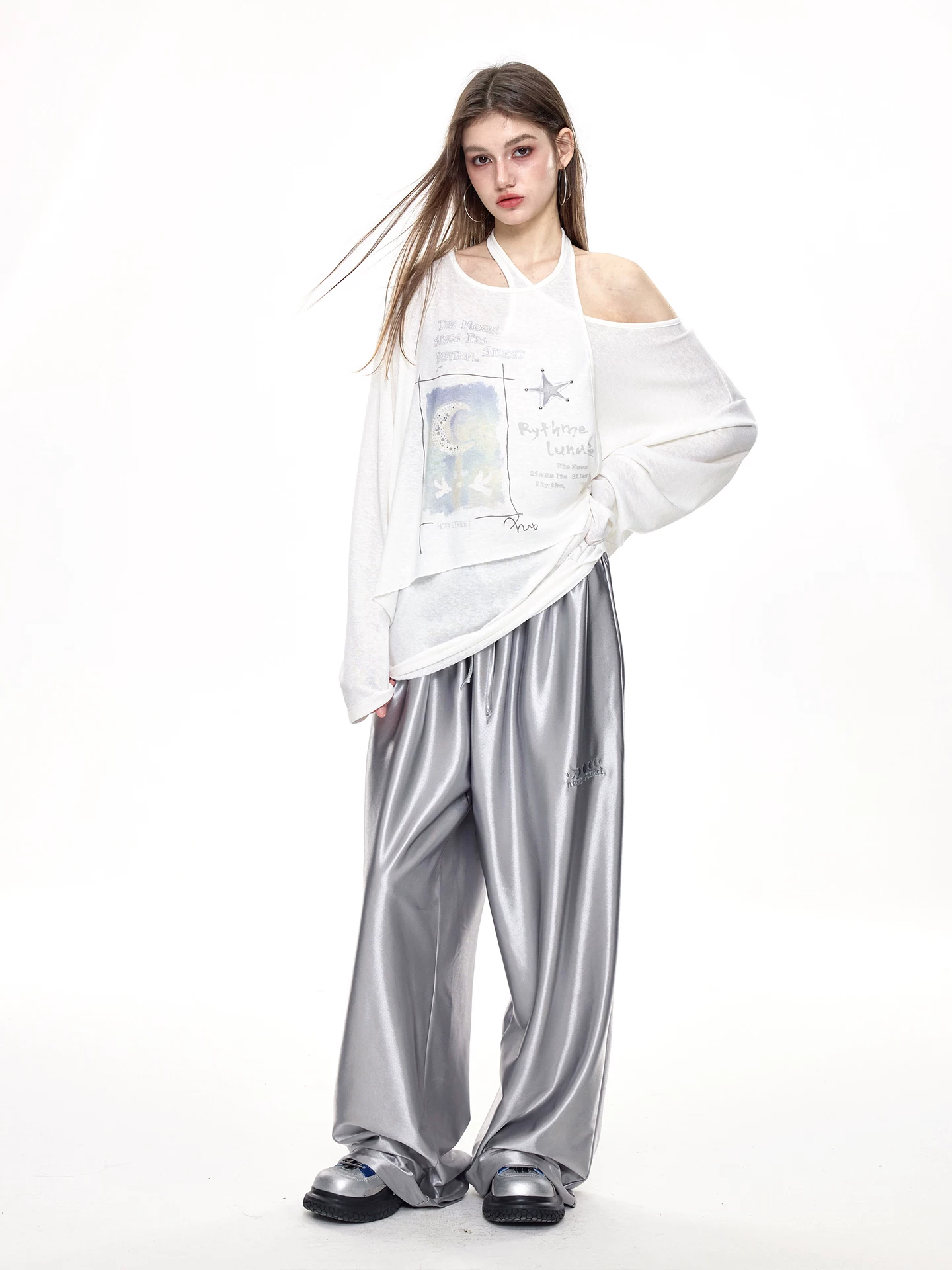 Nova Street White Tencel Loose Fit Tee