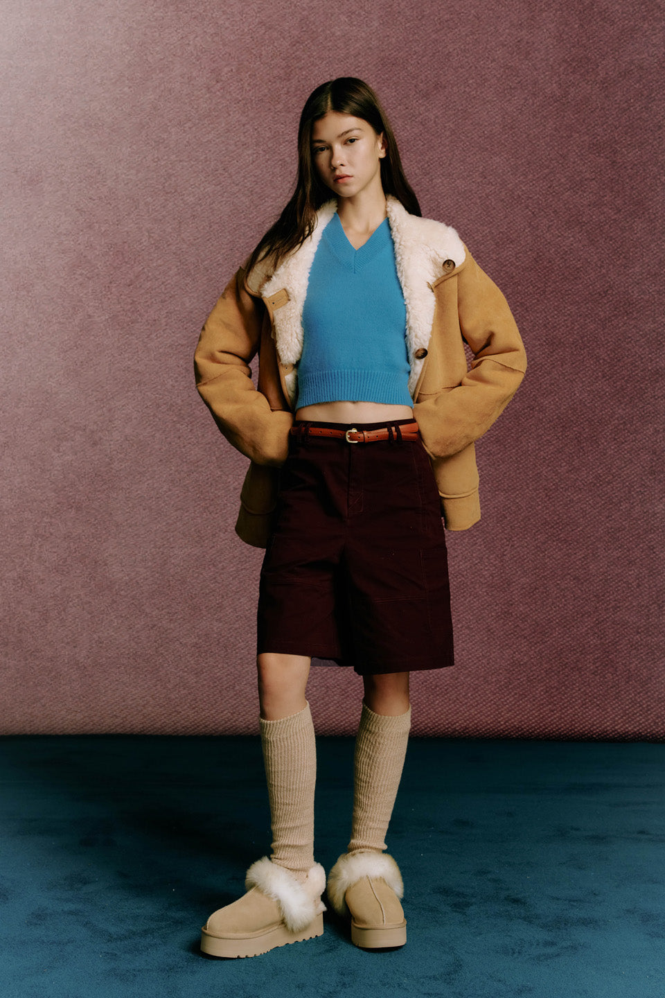 OZLANA UGG OZ3003 CLASSIC COQUETTE PREMIUM PLATFORM SLIPPER (DETACHABLE FEATURE)