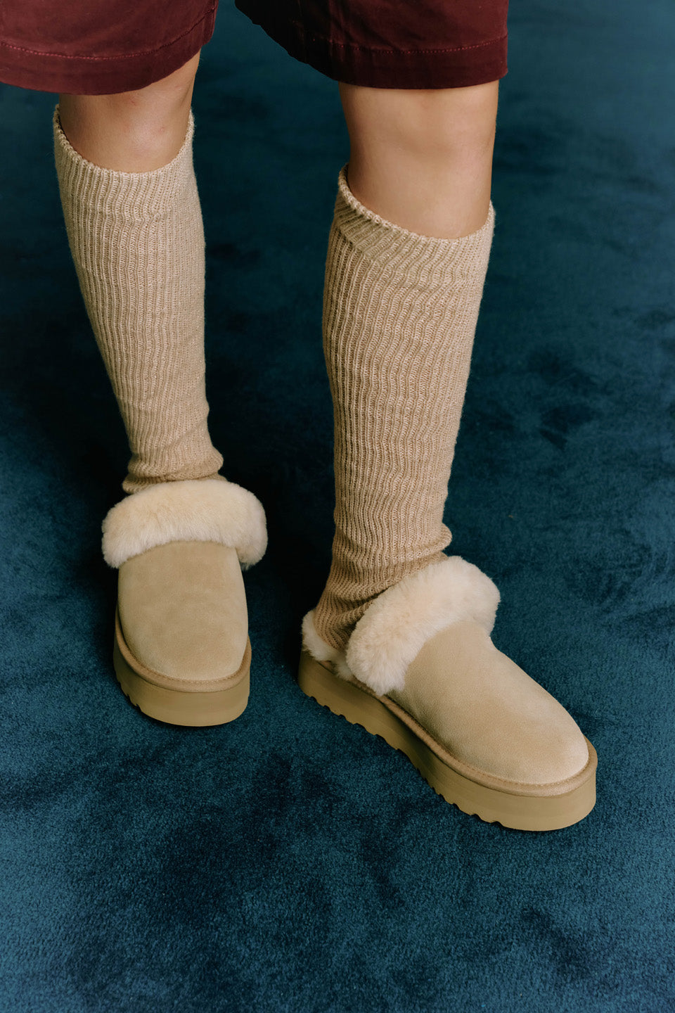 OZLANA UGG OZ3007 LOGO PLATFORM SLIPPER