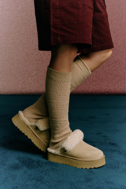 OZLANA UGG OZ3007 LOGO PLATFORM SLIPPER