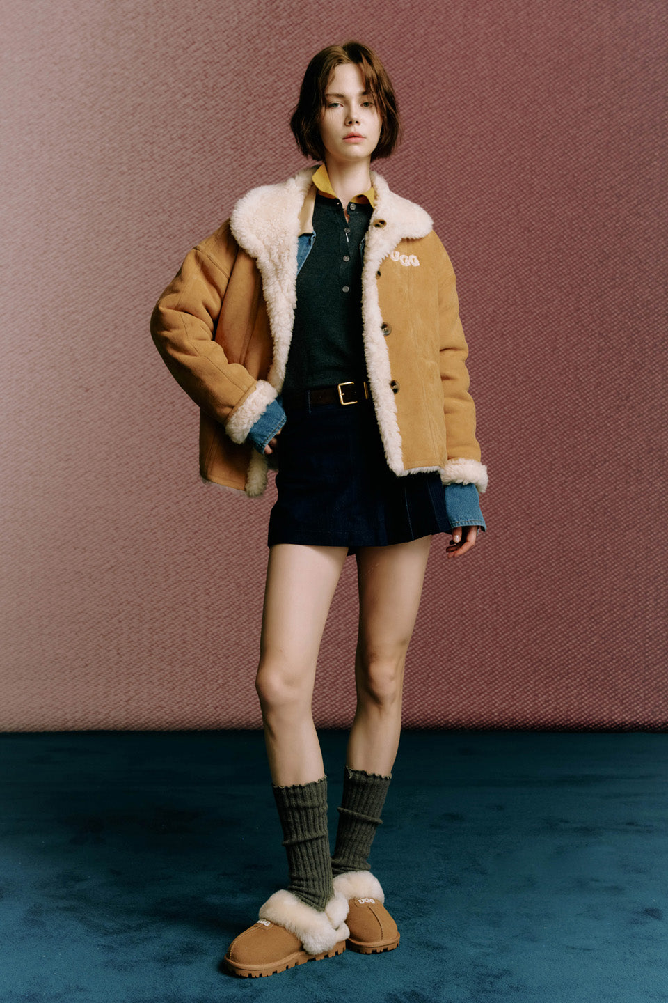 OZLANA UGG OZ3004 CLASSIC COQUETTE LOGO SLIPPER (DETACHABLE FEATURE)