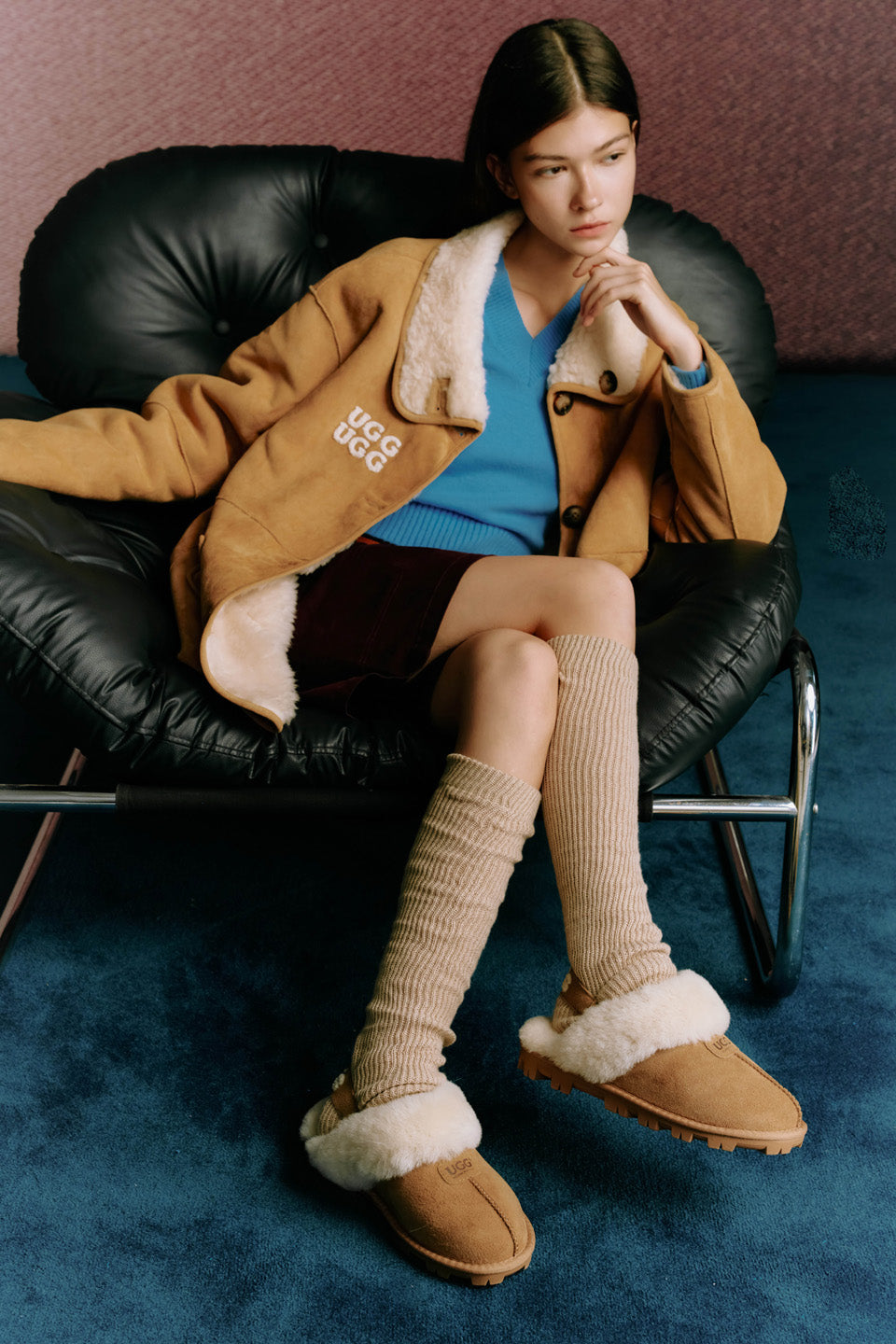 OZLANA UGG OZ3001 CLASSIC COQUETTE SLIPPER (DETACHABLE FEATURE)