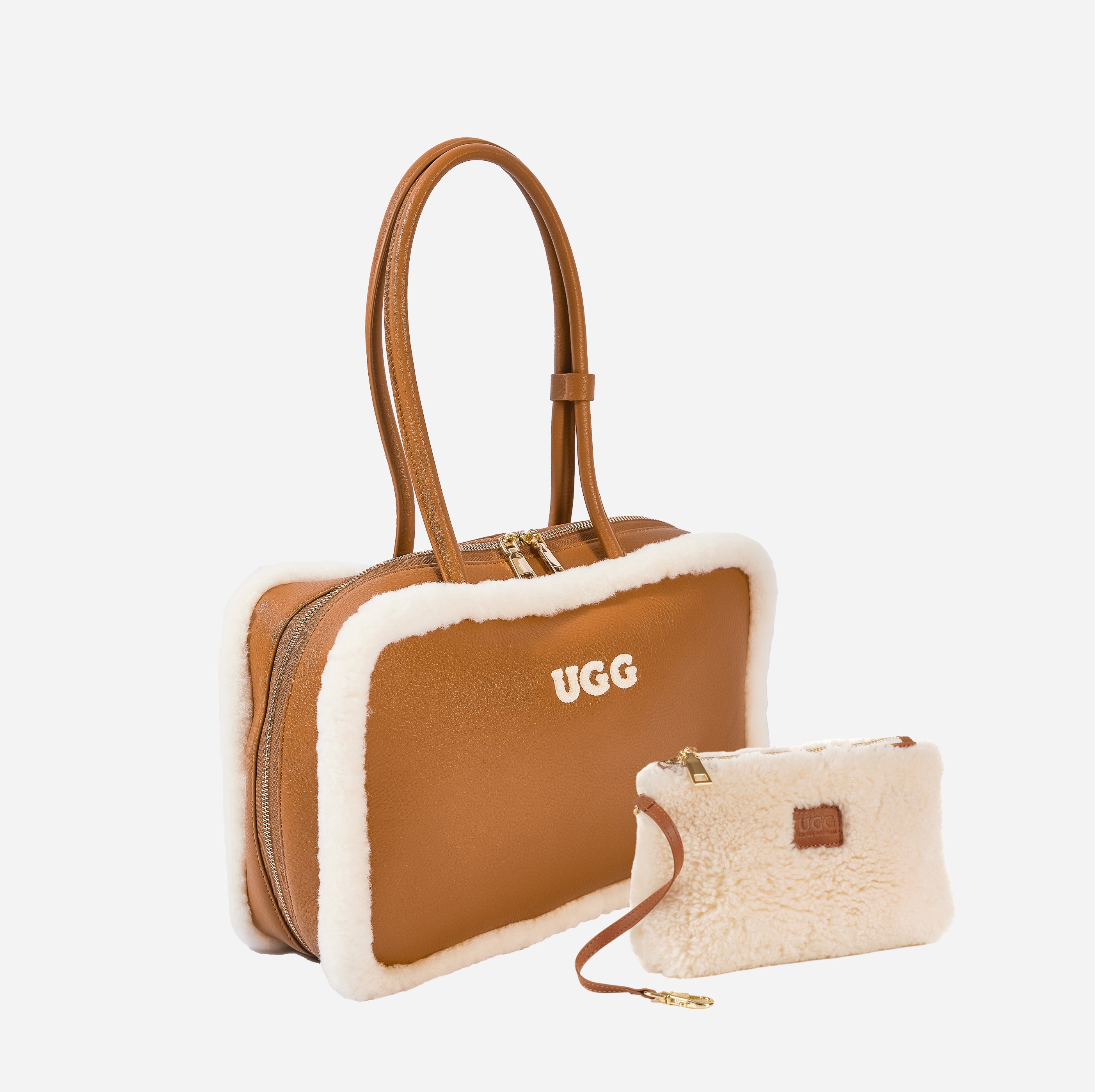 OZLANA UGG OZ5002 LOGO LEATHER  TOTE BAG