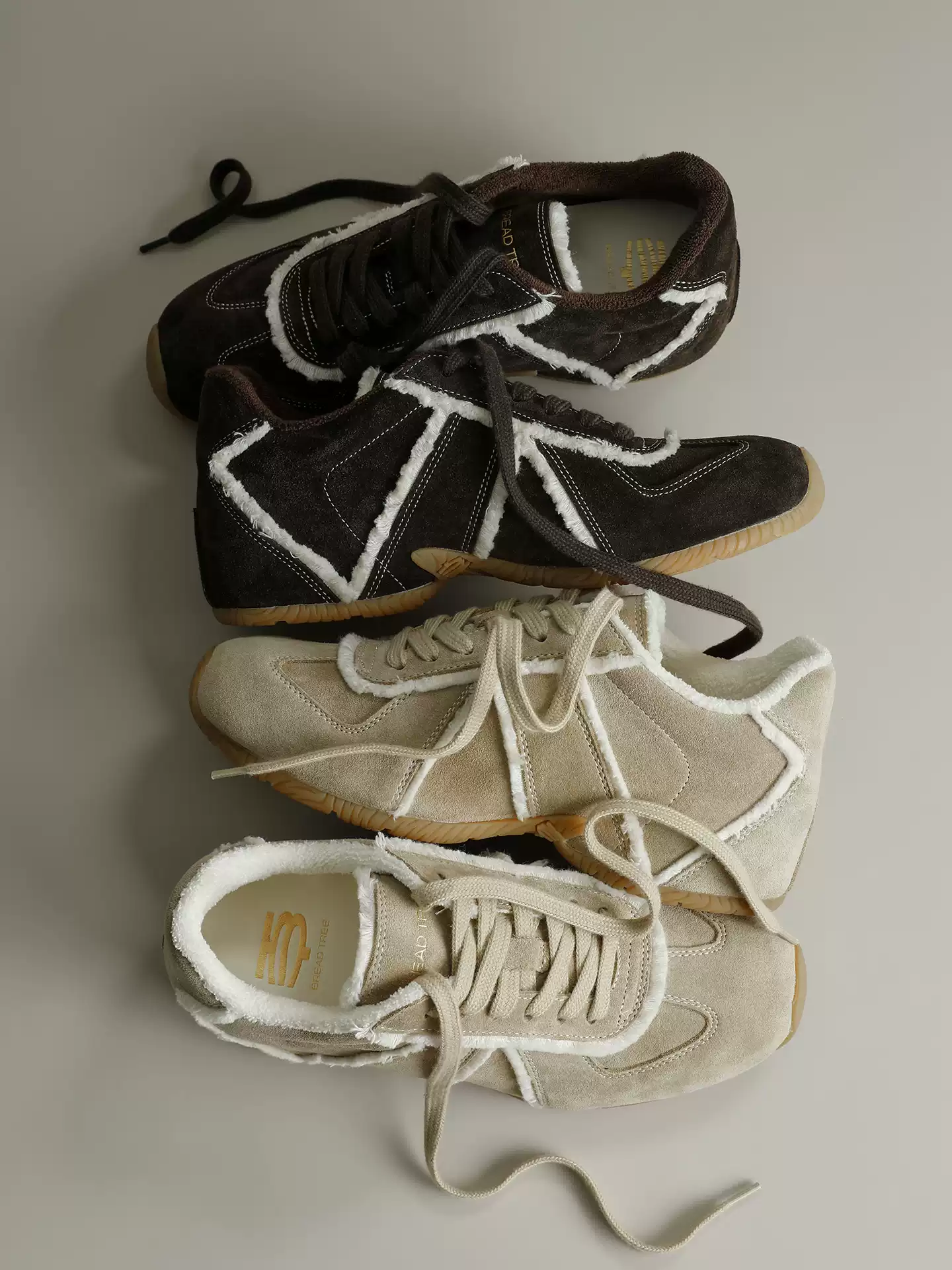 BREADTREE Fringe-Trim Platform German Trainer Sneaker(2color)
