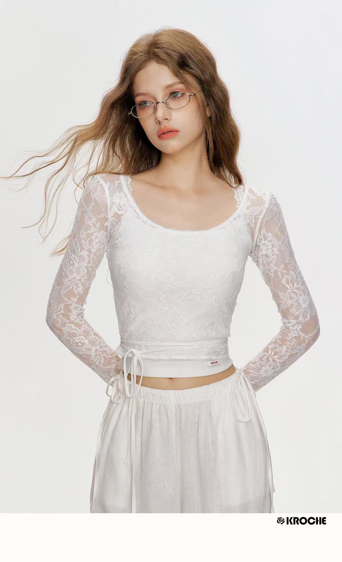 Kroche Pure white lace camisole top