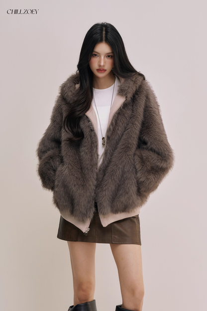 Chill Zoey M690325 Double Side Fur Coat