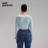 Self-Portrait BLUE LACE SWEATER