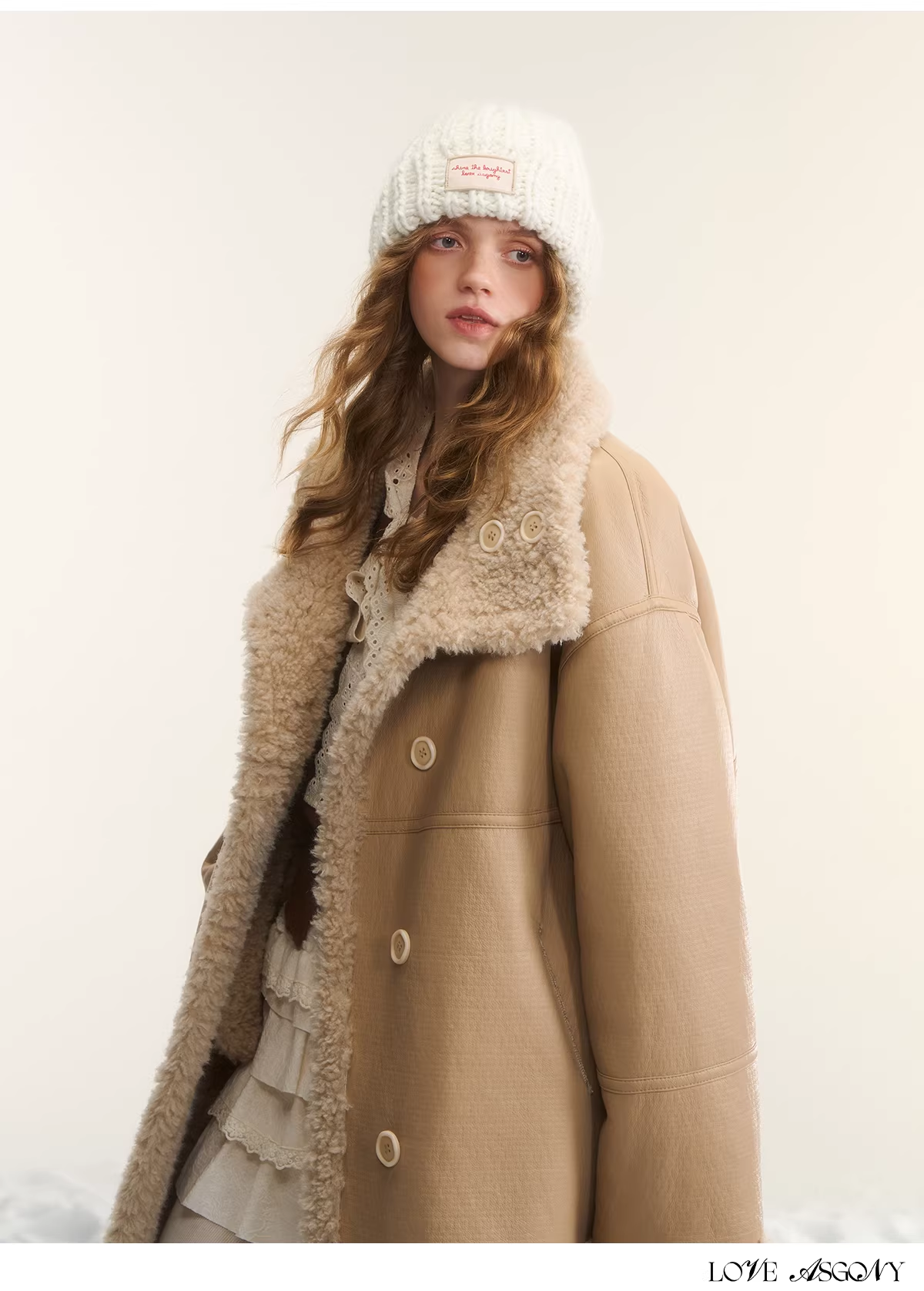 AsGony ASG25560 double-sided long sherpa coat(2color)
