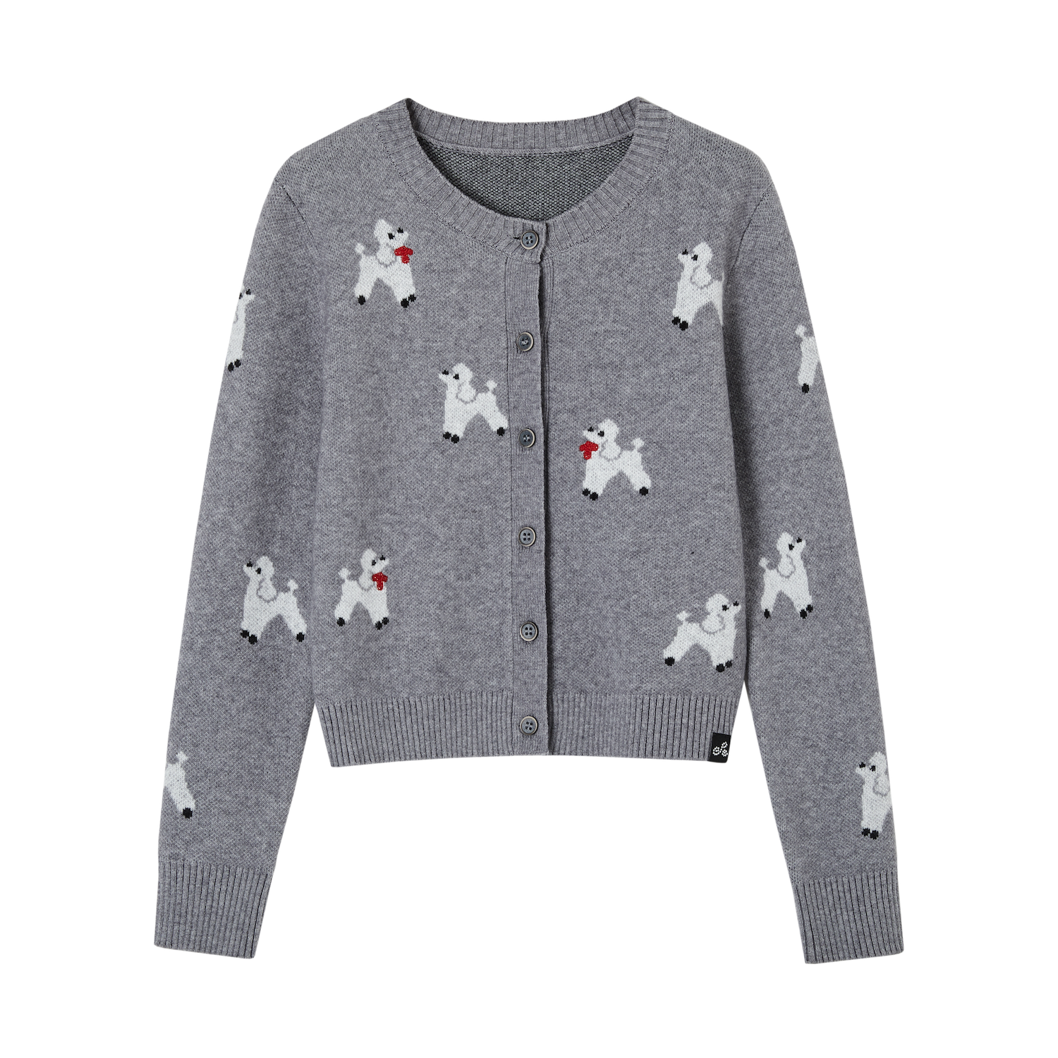 SOMESOWE S2509005 Scarf puppy jacquard knitted cardigan