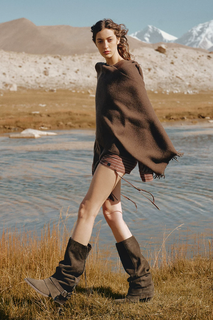 BREADTREE Fringe Zip High Boots(2color)
