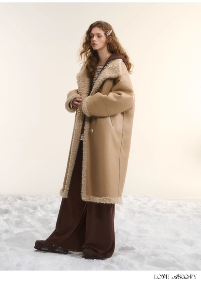 AsGony ASG25560 double-sided long sherpa coat(2color)