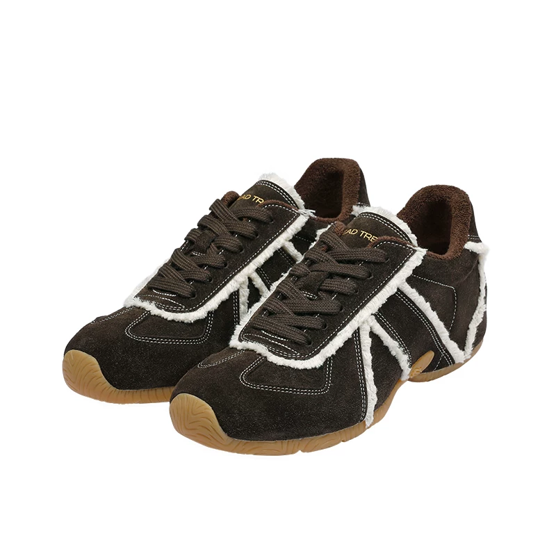 BREADTREE Fringe-Trim Platform German Trainer Sneaker(2color)