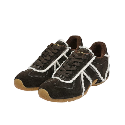 BREADTREE Fringe-Trim Platform German Trainer Sneaker(2color)