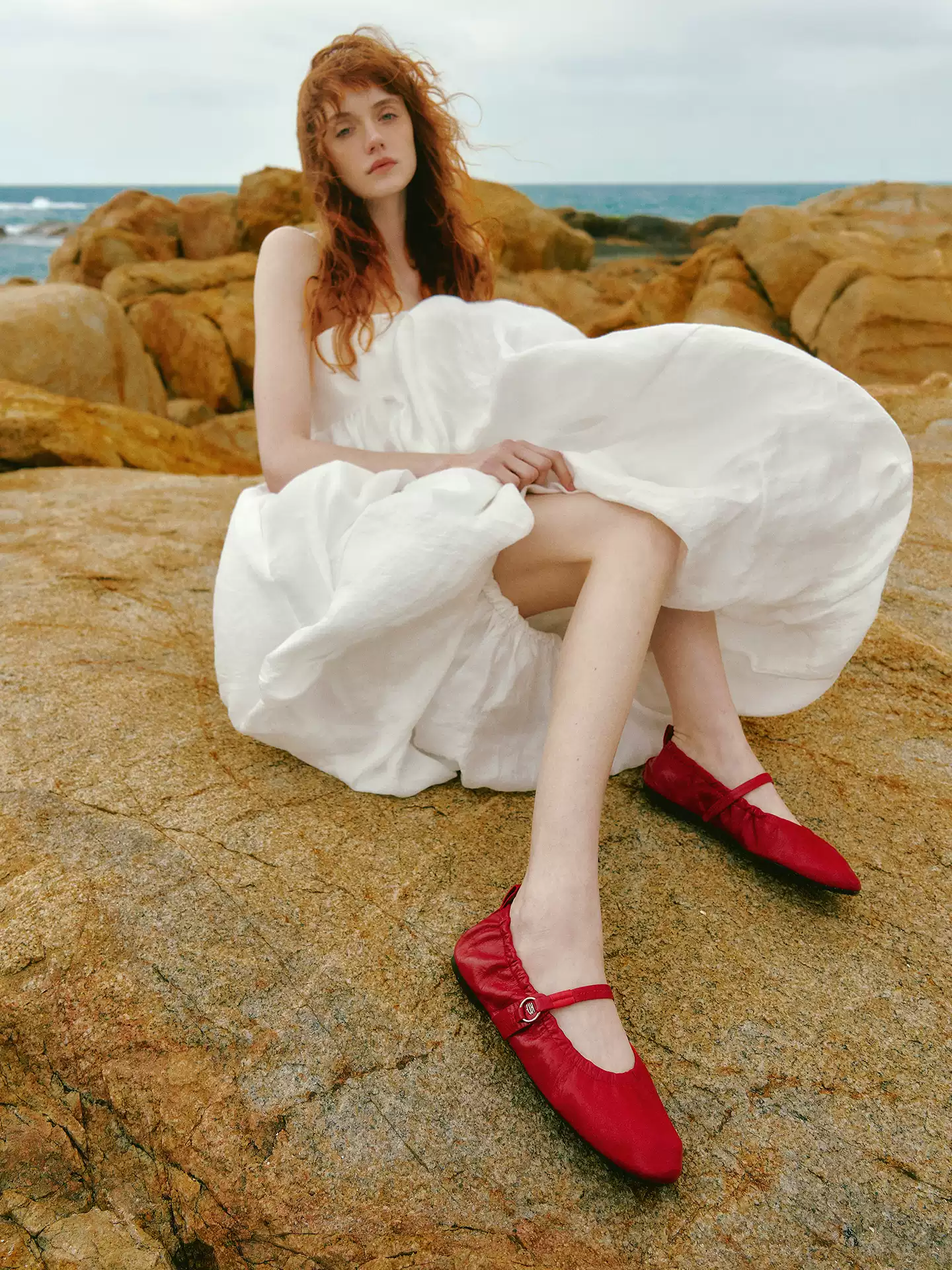 BREADTREE Hand-Gathered Mary Jane Ballet Flats(4color)