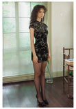 FINDYAWINGS Silver Black Cheongsam(2length)