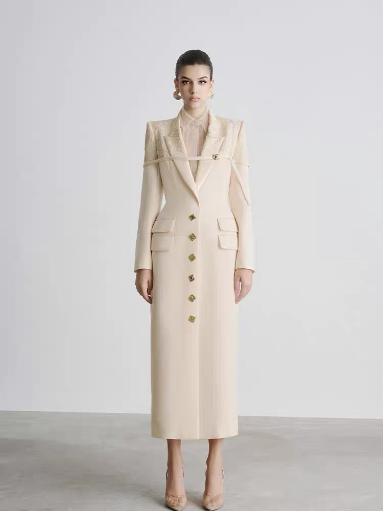 MDC CREAMY Cocoon Shaped Coat