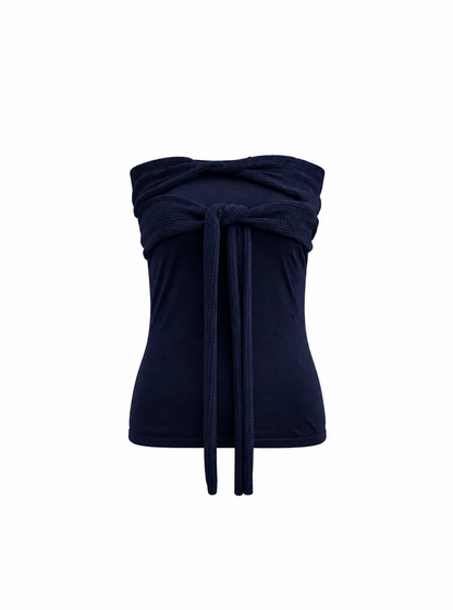 YZZI HE Knitted Strappy Tube Top(2color)