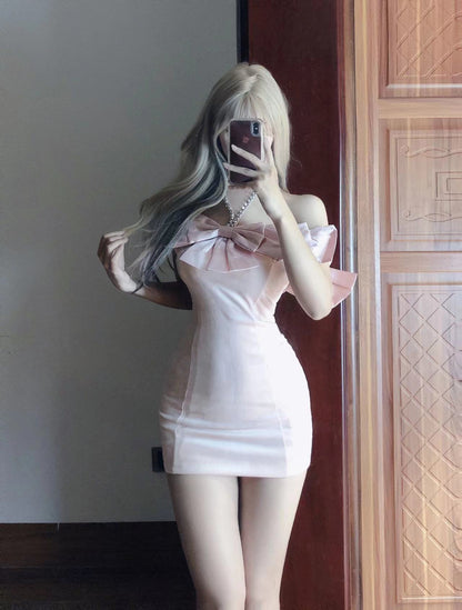 First Date SALE Pink bow dress-IN STOCK