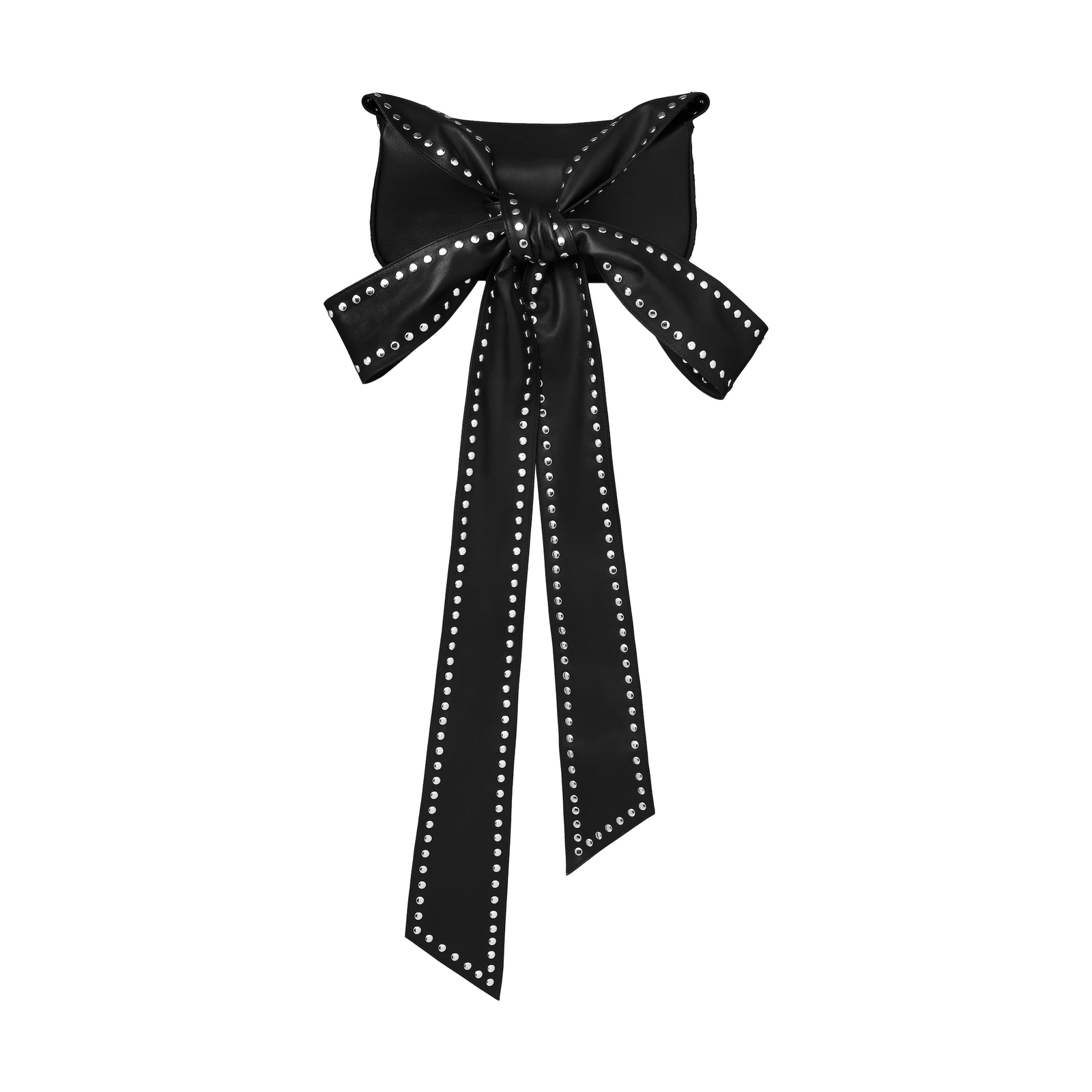 FANCì CLUB  [Best Seller] Boa Studded Bow Strap Handbag