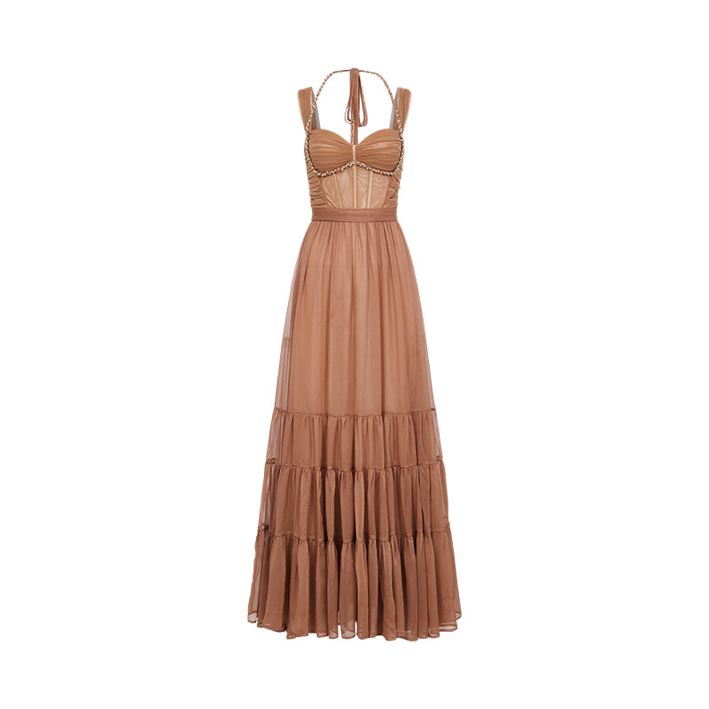 SHEERLUCK SLLYQ25304 Knitted bead pleated dress