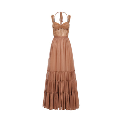 SHEERLUCK SLLYQ25304 Knitted bead pleated dress