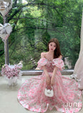 JuneEleven Pink floral long skirt set