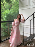 JuneEleven Pink floral long skirt set
