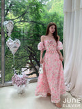 JuneEleven Pink floral long skirt set