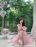 JuneEleven Pink floral long skirt set