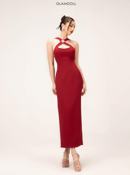 Glam Doll Red Midi Dress