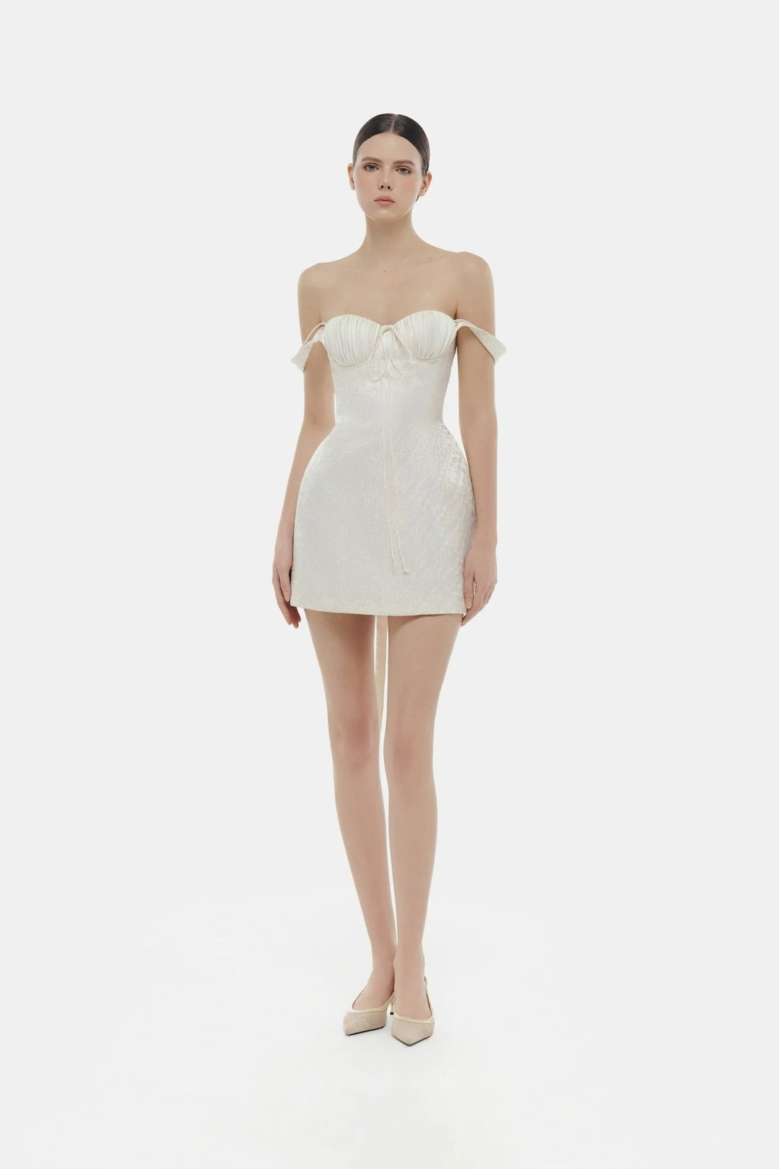 Montsand Ivory Floral Bustier Mini Dress