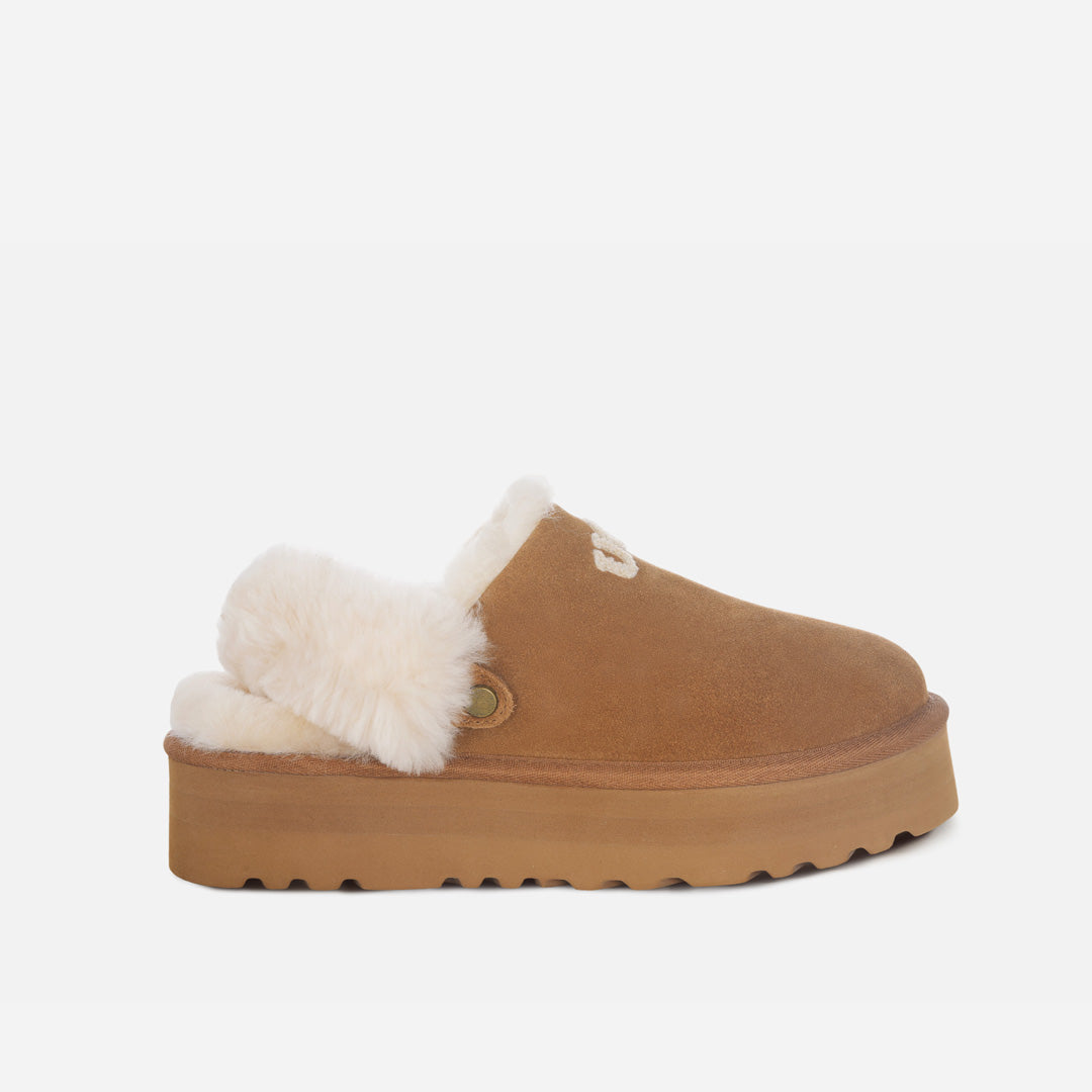 OZLANA UGG OZ3007 LOGO PLATFORM SLIPPER