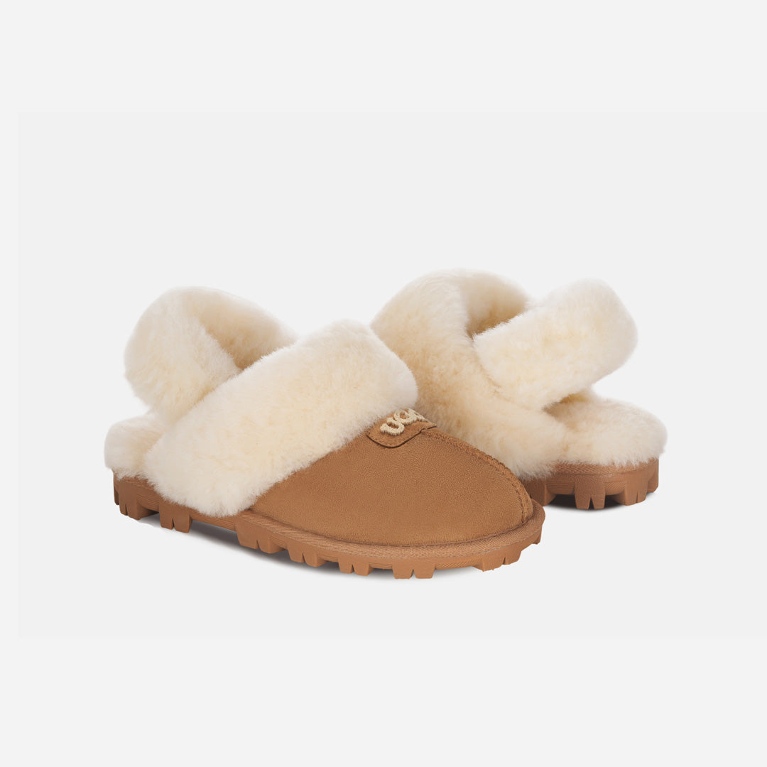 OZLANA UGG OZ3004 CLASSIC COQUETTE LOGO SLIPPER (DETACHABLE FEATURE)