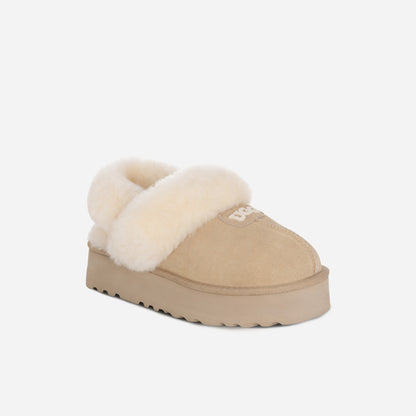 OZLANA UGG OZ3005 CLASSIC COQUETTE LOGO PLATFORM SLIPPER (DETACHABLE FEATURE)