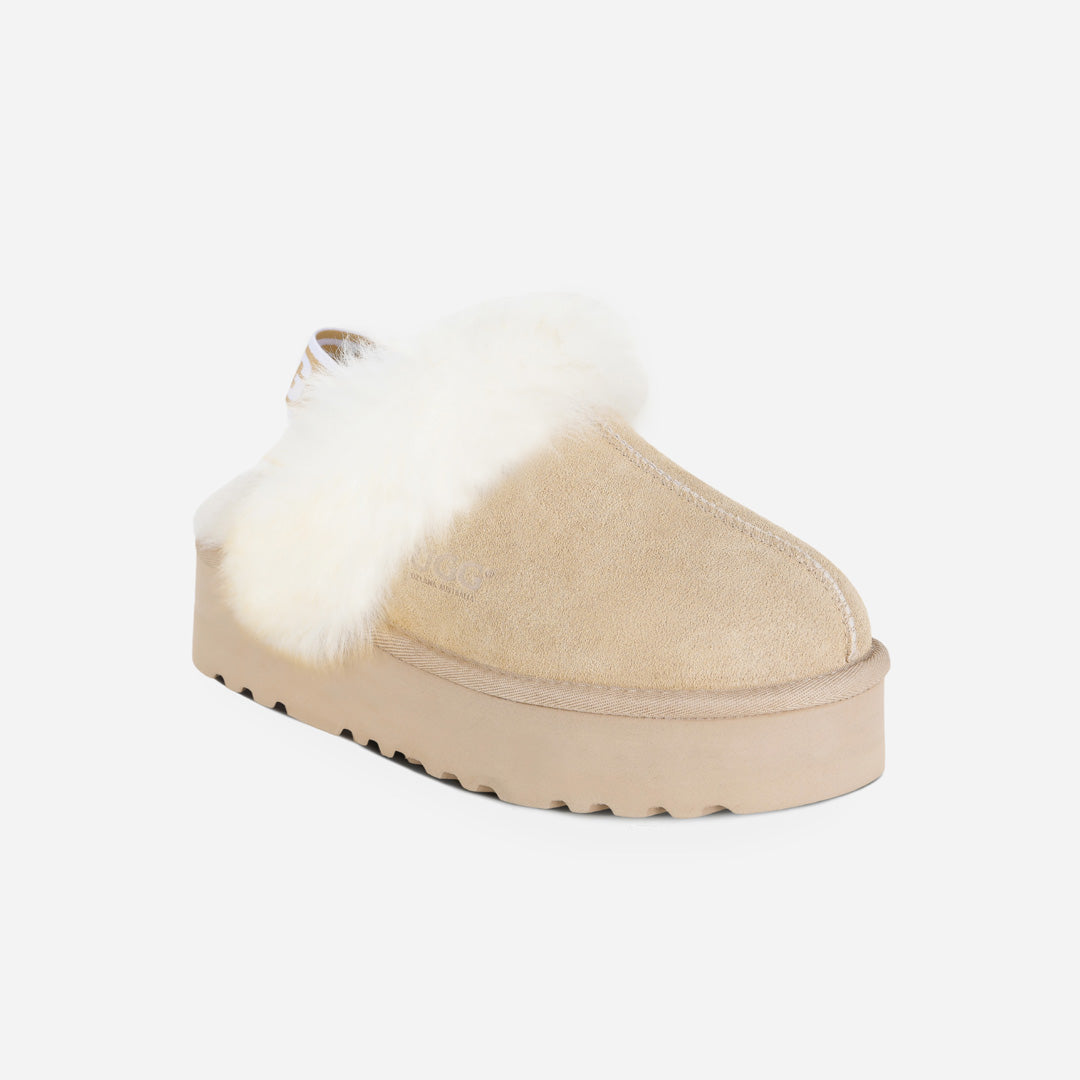 OZLANA UGG OZ3003 CLASSIC COQUETTE PREMIUM PLATFORM SLIPPER (DETACHABLE FEATURE)