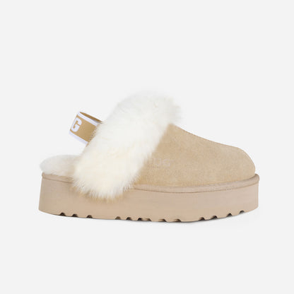 OZLANA UGG OZ3003 CLASSIC COQUETTE PREMIUM PLATFORM SLIPPER (DETACHABLE FEATURE)