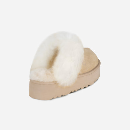 OZLANA UGG OZ3003 CLASSIC COQUETTE PREMIUM PLATFORM SLIPPER (DETACHABLE FEATURE)