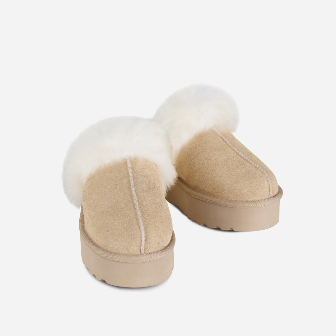 OZLANA UGG OZ3003 CLASSIC COQUETTE PREMIUM PLATFORM SLIPPER (DETACHABLE FEATURE)