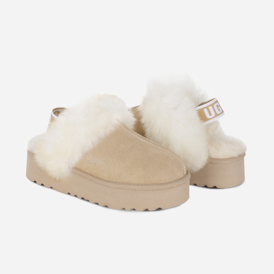 OZLANA UGG OZ3003 CLASSIC COQUETTE PREMIUM PLATFORM SLIPPER (DETACHABLE FEATURE)