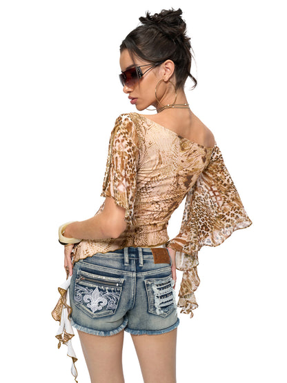 JYOSEI Snake pattern off-shoulder top