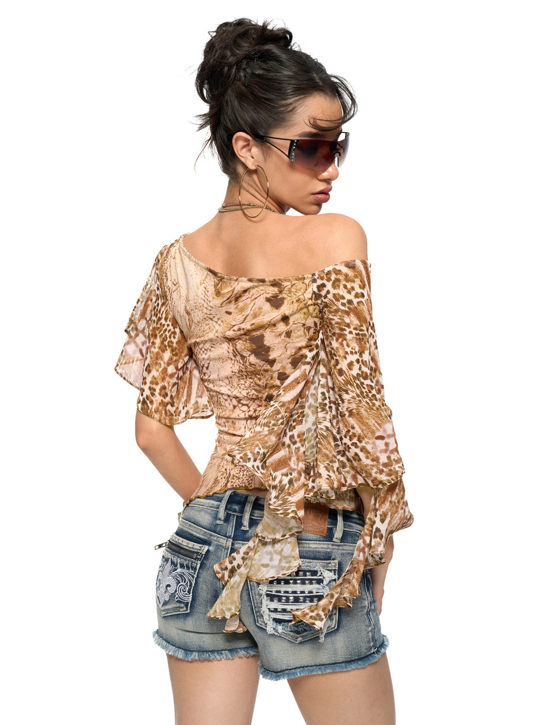 JYOSEI Snake pattern off-shoulder top