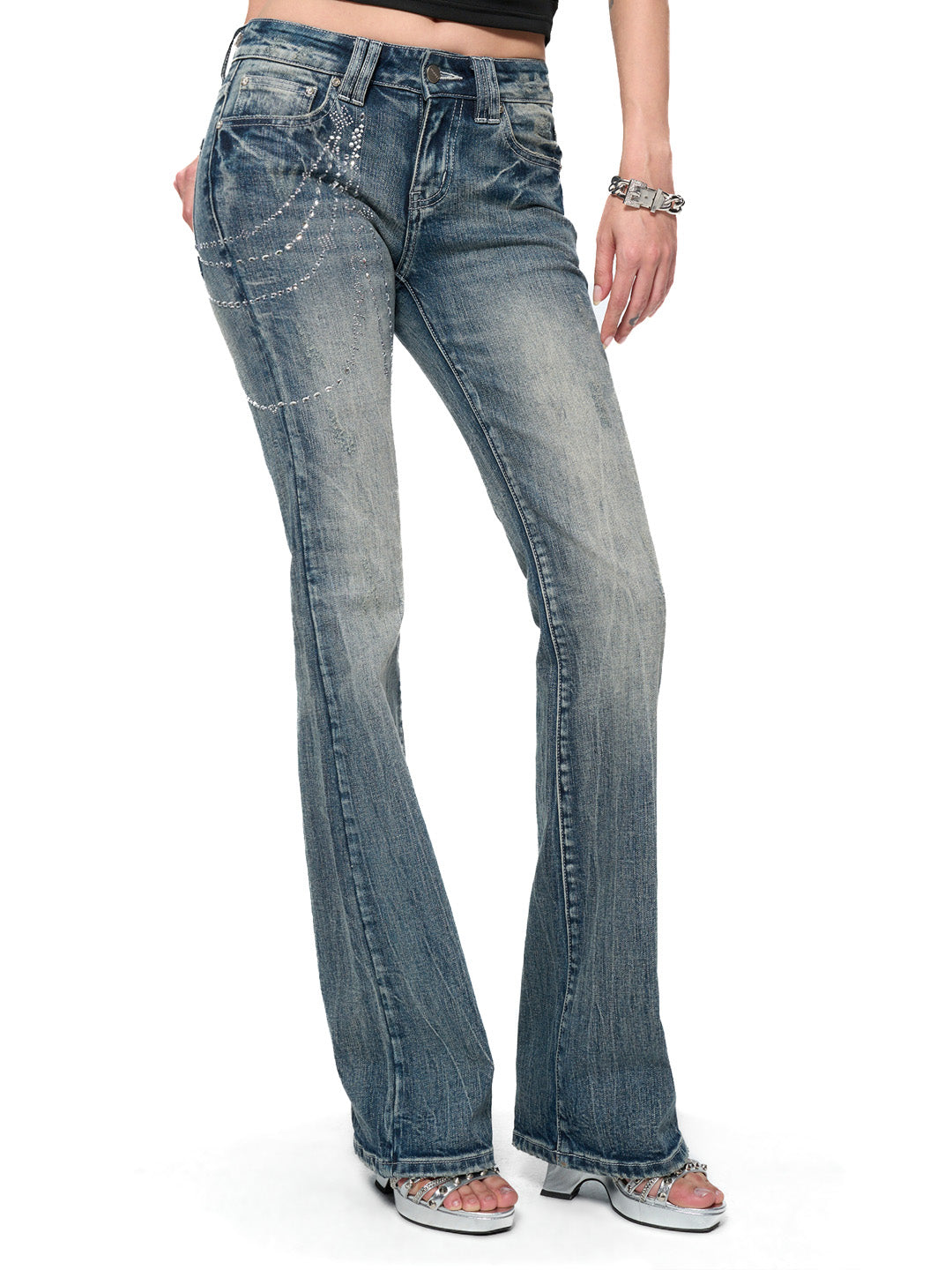 JYOSEI Hot pressed denim pants